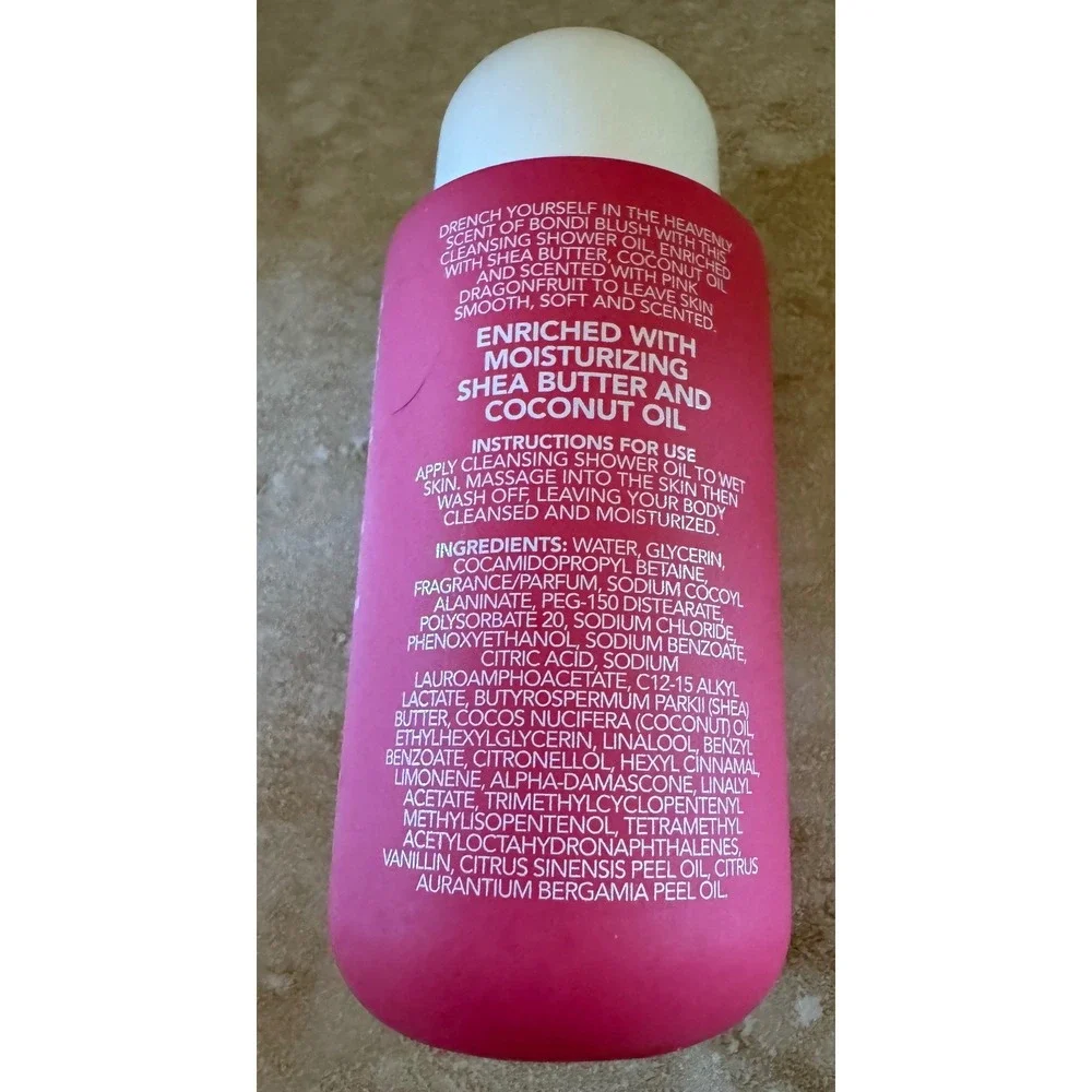 Holler and Glow Bondi Blush Shower Oil 3.38oz Pink Dragonfruit Cleanse Hydrate